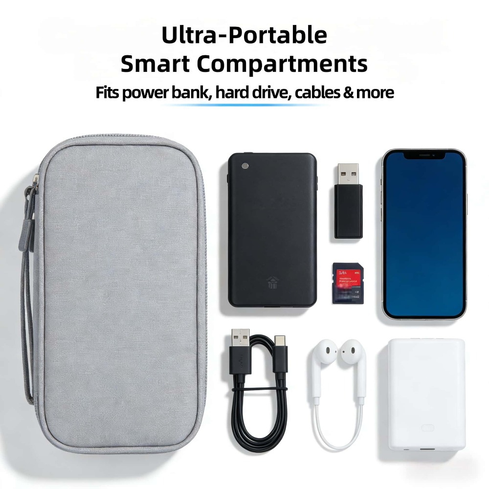 Tech Accessories Case - Electronics Organizer Case Portable Waterproof Shockproof