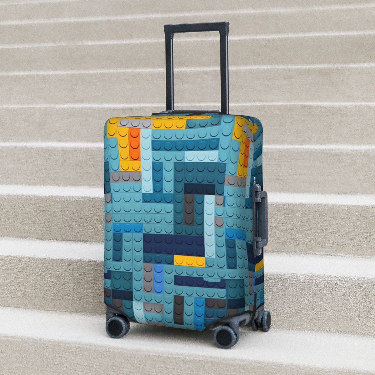 Tech Accessories Case - Blue Tech Pixel Building Blocks Texture