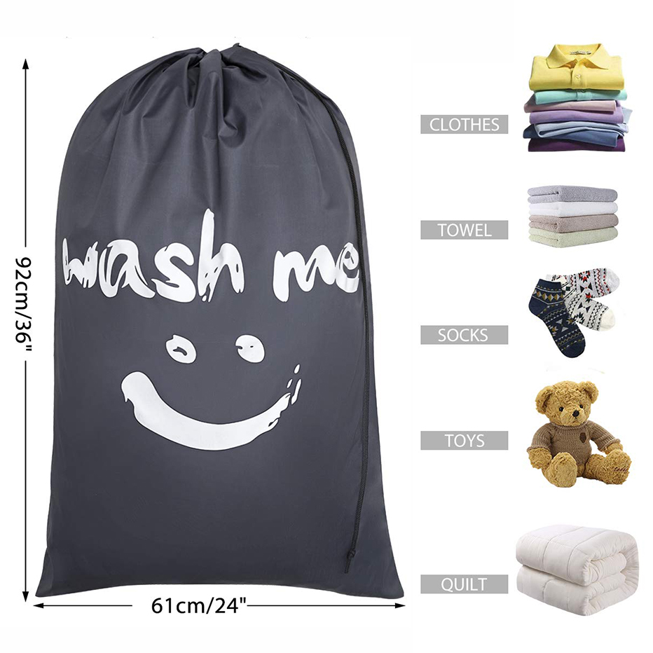 Smile Shape Nylon Laundry Bag  - Tech Accessories Travel Bag review and price