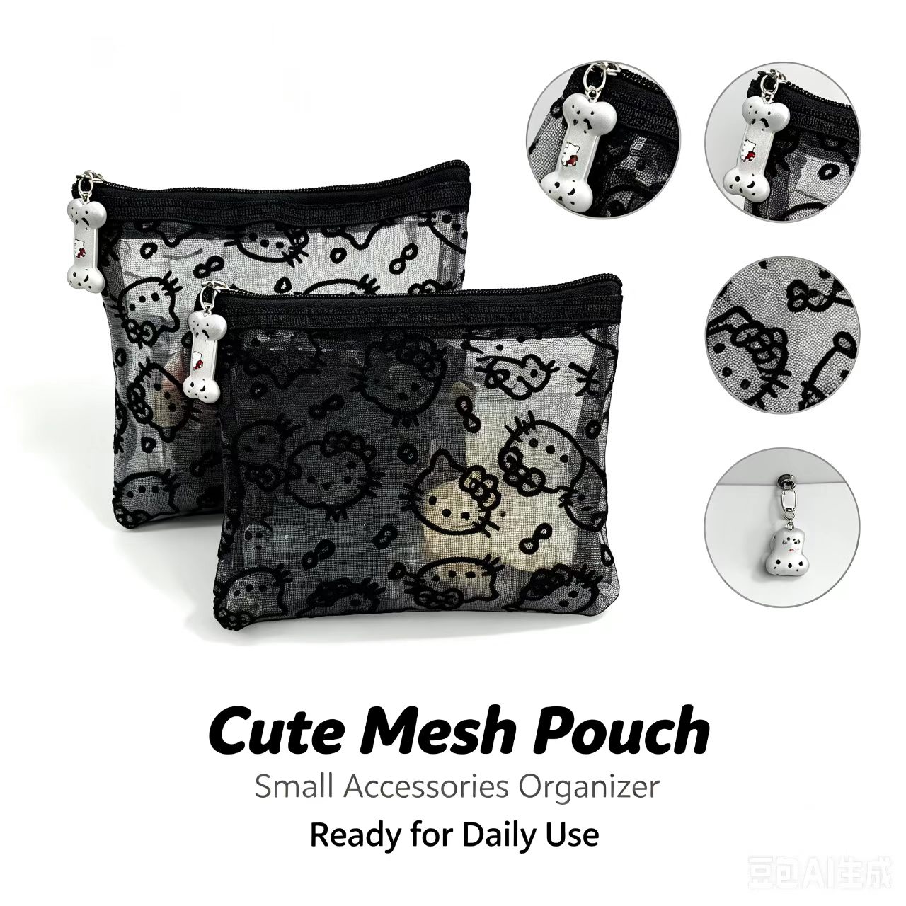 Mesh Cosmetic Bag Transparent  - Tech Accessories Travel Bag review and price