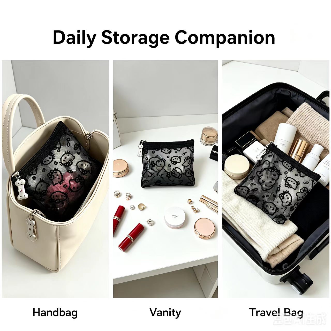 Mesh Cosmetic Bag Transparent  - Tech Accessories Travel Bag review and price